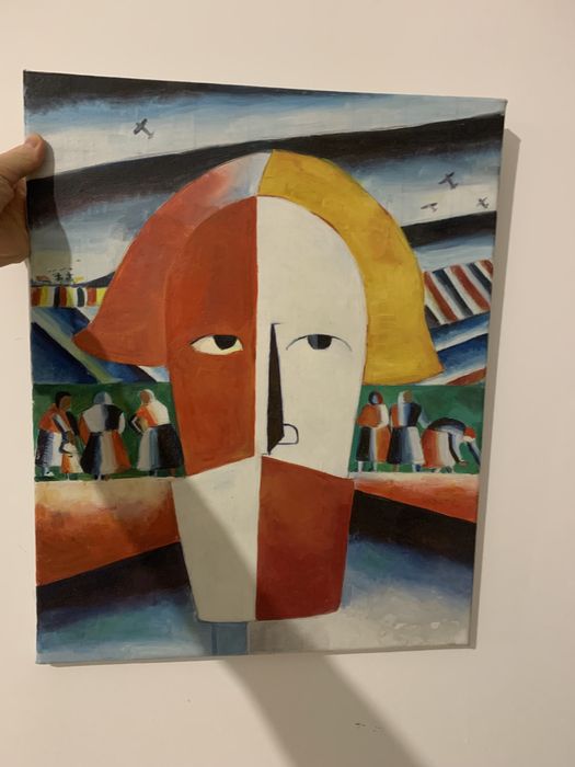 Картина маслом Голова Крестьянина 50 на 40 см