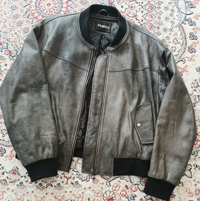 Продам кожаный бомбер Punto,раз.L. Турция.