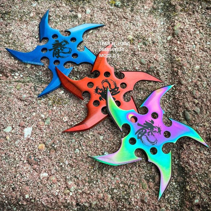 Шурикени Звезди за Хвърляне Дракон Комплект 3 бр. Звезда Шурикен