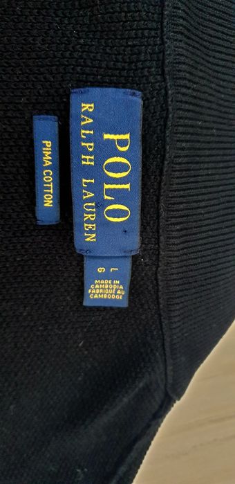 POLO Ralph Lauren Half Zip 3/4 Pima Cotton Knit  L ОРИГИНАЛ! Мъжко