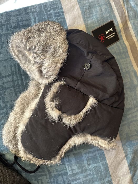 Ушанка от естесвена кожа- заешка