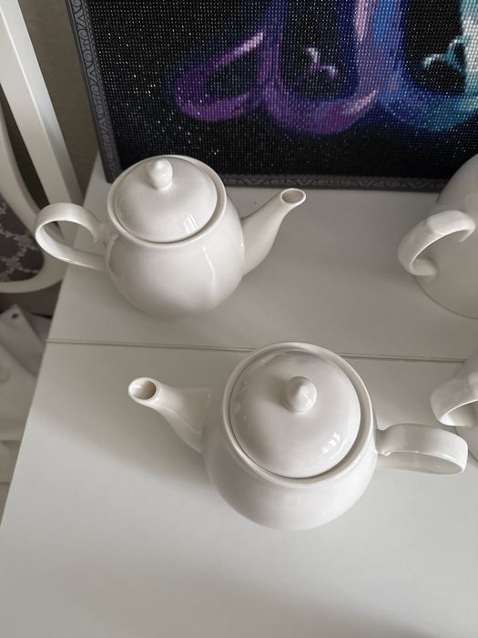 Фарфор чайник белый (ак шәйнек)