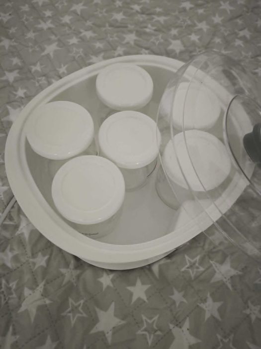 Aparat pentru prepararea iaurtului, Browin, Make Yogurt, Cu termostat, 20 W, Alb