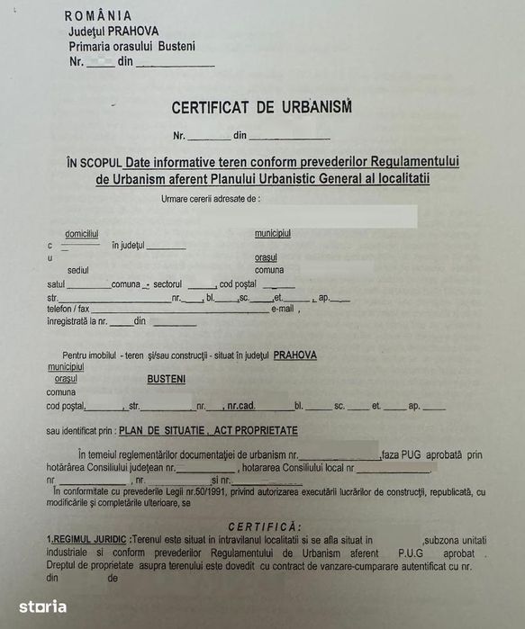 Vanzare teren intravilan 2944mp constructii ideal investitie Busteni