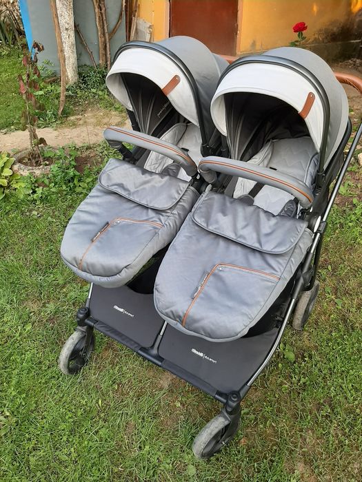 Chipolino количка за близнаци дуо смарт с кошове за автомобил