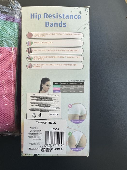 Set 3 benzi elastice textile fitness – 3 niveluri de rezistenta