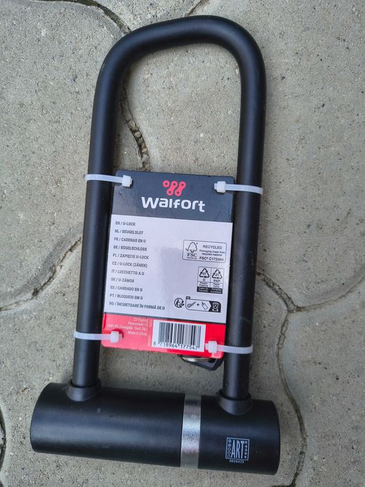 Antifurt Walfort, U-Lock, Negru, NOU pt biciclete, scutere
