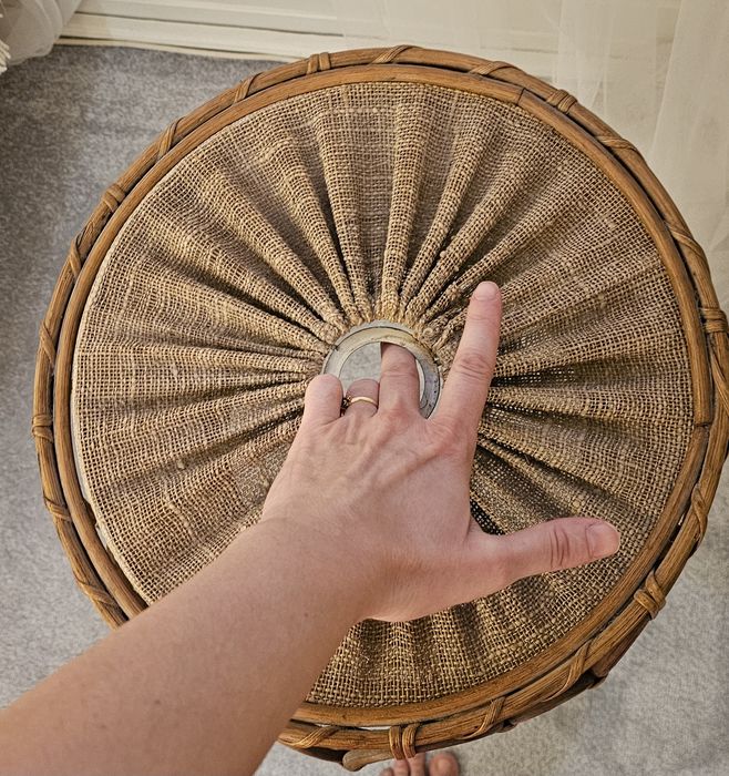 Abajur lustra impletit  din ratar si iuta