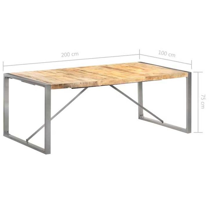 Masa de bucatarie vidaXL 200 x 100 x 75 cm lemn masiv de Mango Exotique IKEA KIKA JYSK Kitchen Table Exotic Dinner Natural Premium Noua Mobexpert