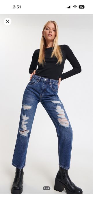 Дънки straight high waist