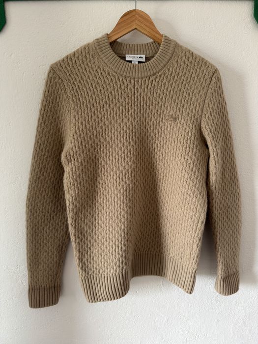 Bluza crosetata Lacoste Regular Fit lana casmir