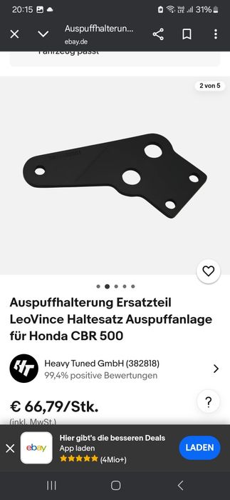 Suport de evacuare (tobă) Honda CBR 500