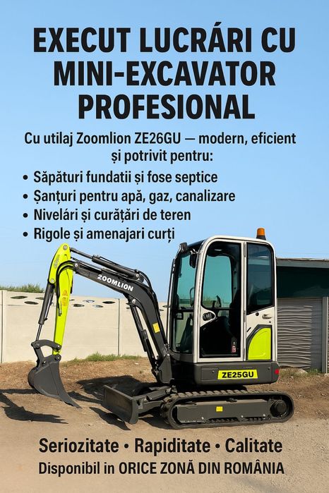 Prestări servicii miniexcavator