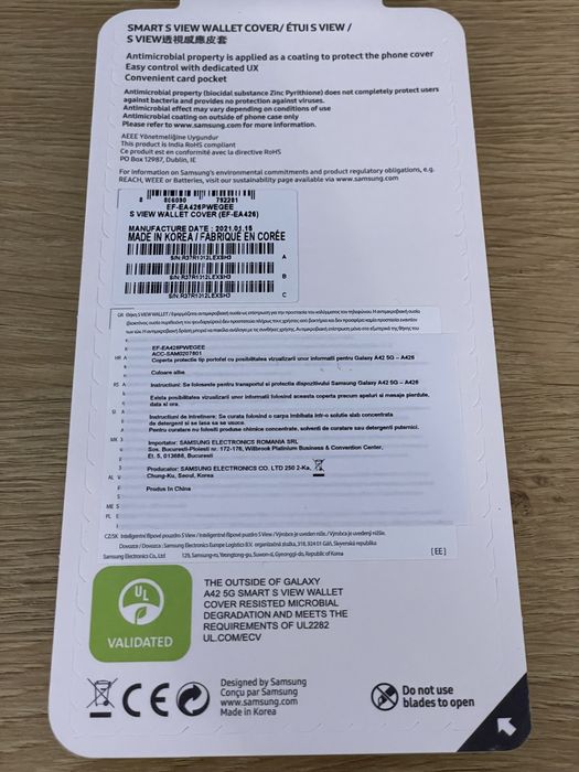 Husă Samsung Smart S View Cover A42 5G White