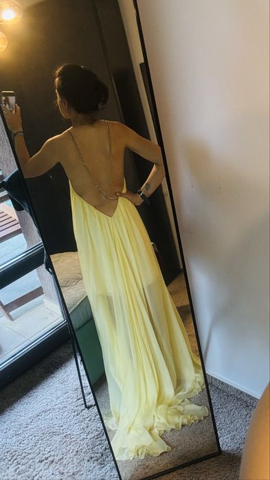 Rochie de ocazie din matase, manuri