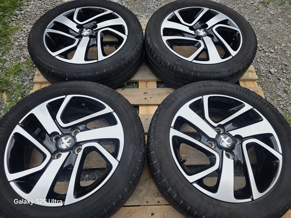 Лети джанти 15ки 4х100 Peugeot, Toyota + летни гуми 165/60/15 Continental
