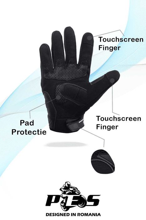 Mănuși Moto PES – Combinația Perfectă de Textil și Piele  carbon