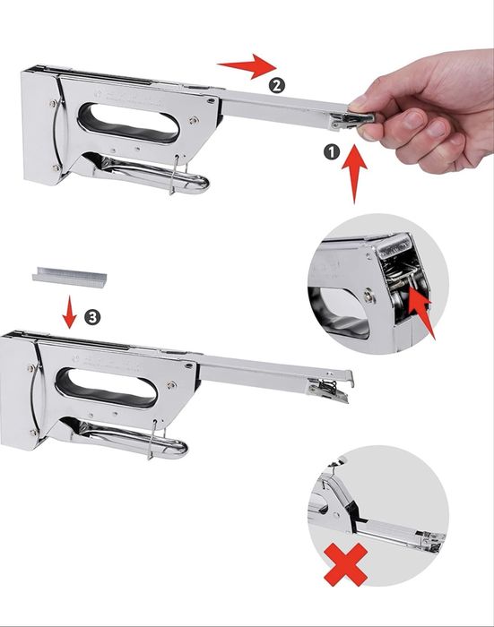 Pistol capsator rezistent cu 1000 de capse