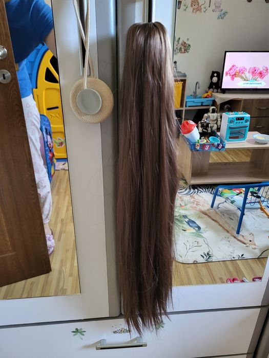 Coada din par artificial 70 cm.ciocolatiu noua fara eticheta!