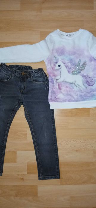 Дънки Benetton и блуза H&M 110-116см