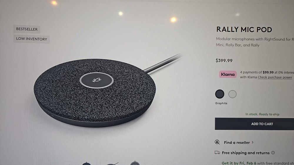 Logitech Rally Bar Min Camera,Videochat,videoconferinta Wireless4K,TOP