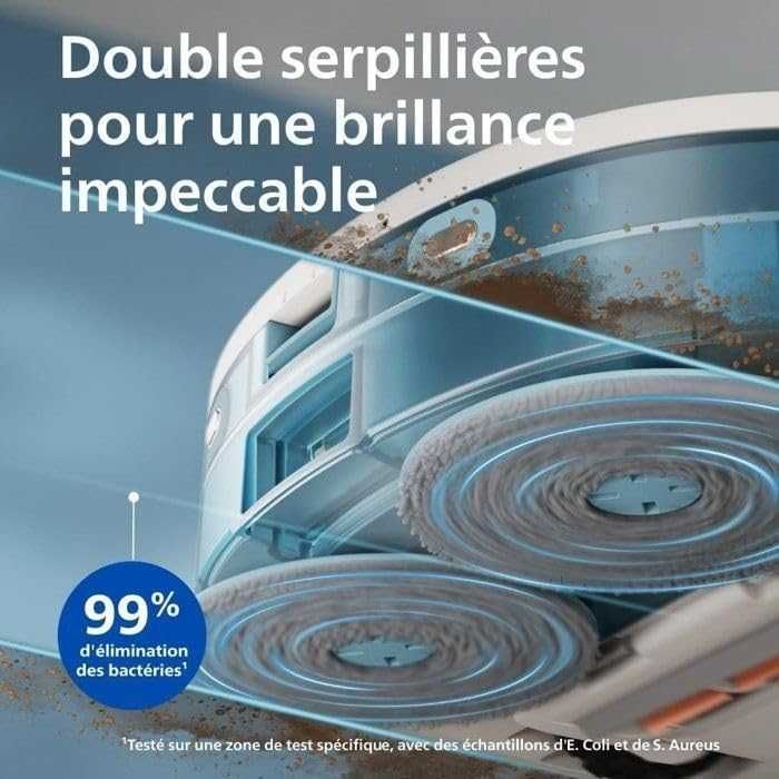 Нова Прахосмукачка Робот с Моп Philips XU5100/20 Homerun 5000 Aqua, 2 години Гаранция, Сухо и Мокро Почистване