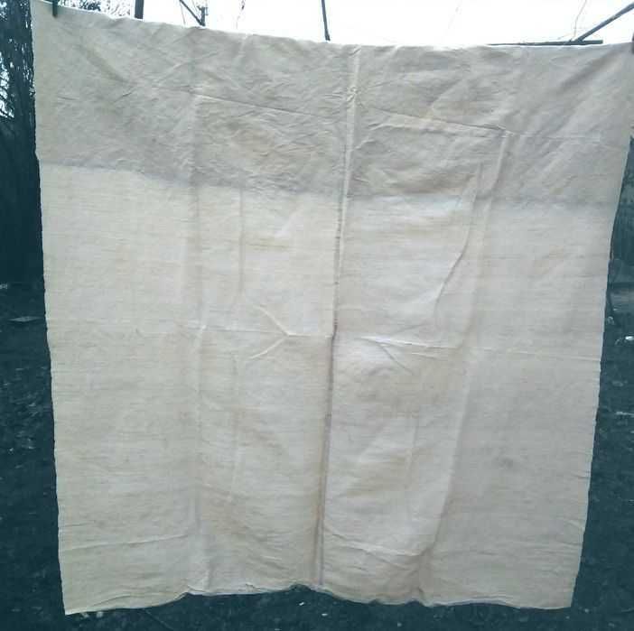 Cearceaf tradițional tesut manual, la razboi, din canepa și bumbac