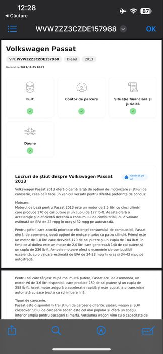 Vw PASSAT B7 r-line 2013 2.0tdi 177 cai prim proprietar istoric la zi