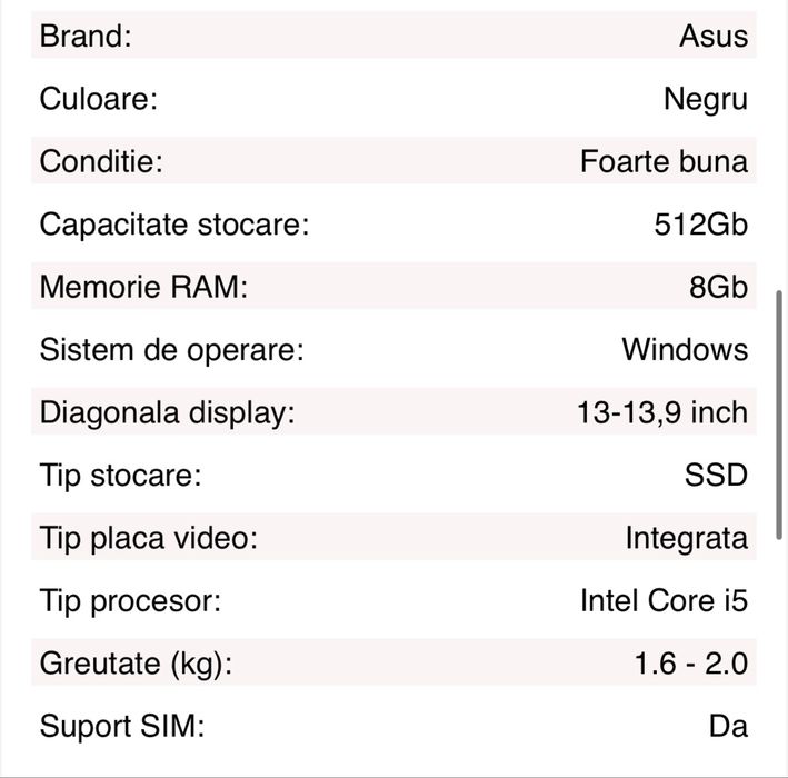 Laptop Asus Vivobook K413E Intel Core i5-1135G7 8Gb Ram 512Gb SSD