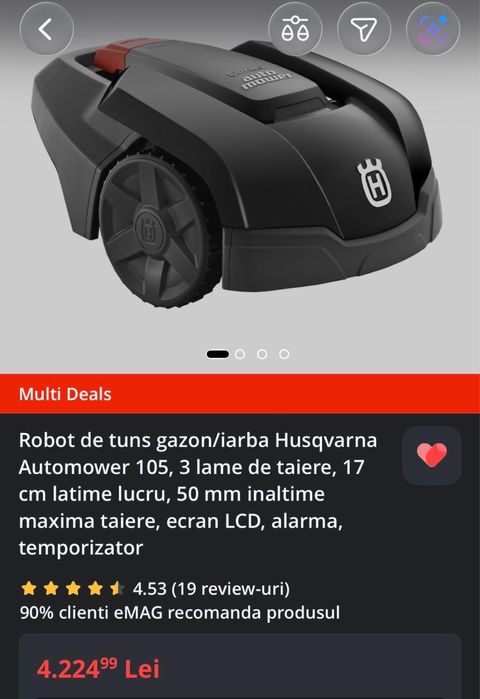 Robot de tuns iarba Husqvarna nou - cu factură eMag