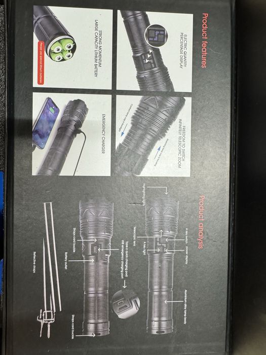 Led lanterna tactica profesionala 10000 lumeni zoom telescopic