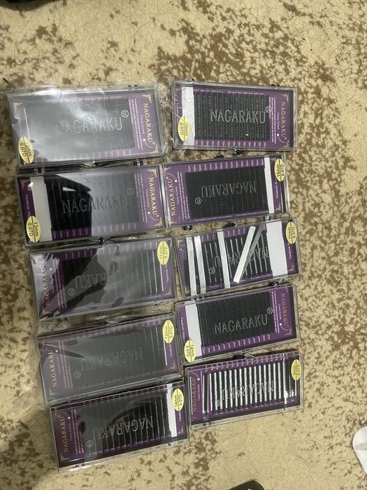 10 пачка Ресницы для наращивания чёрные отдельные длины