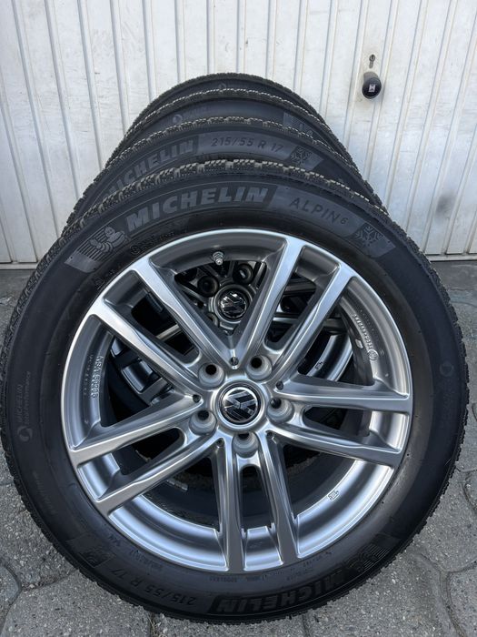 Jante 5x112mm, anvelope iarna 215/55 R17, Vw, Audi Seat Skoda Mercedes