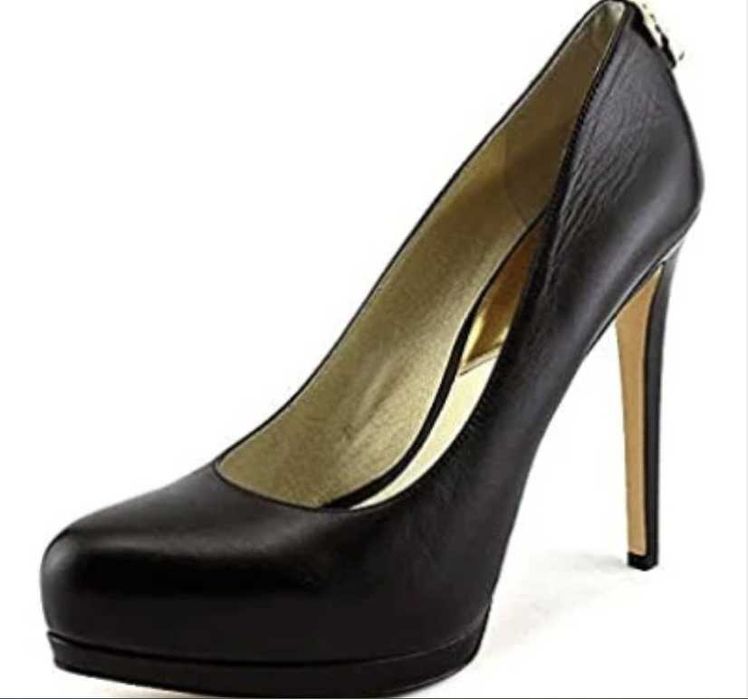 Дамски обувки Michael Kors Hamilton Black Leather Pump