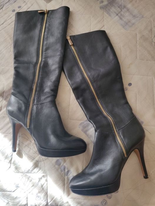 Дамски Ботуши на ток, естествена кожа, Gianni, Vince Camuto