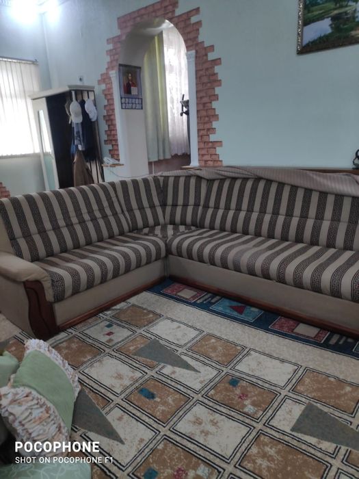 Комплект угловой диван-кровать с креслом для больших гостинных