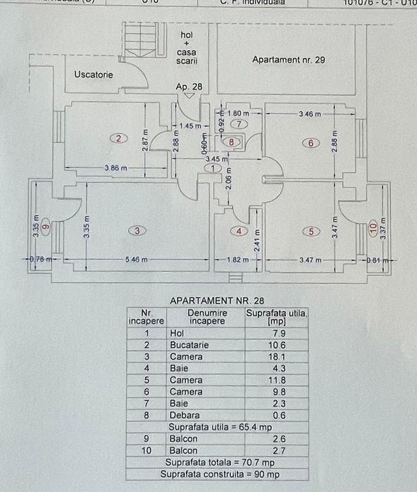 Vand apartament 3 camere