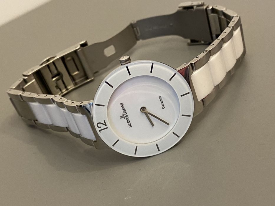 Ceas nou de dama Jacques Lemans 42-3, alb - argintiu