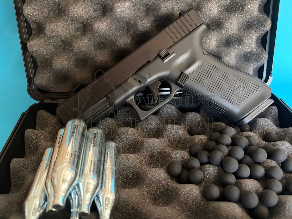 Glock 17 Gen5 pistol paintball cu bile cauciuc, recul puternic 5j pe co2 Cumpara set pistol ieftin pe Airsoftgeneral
