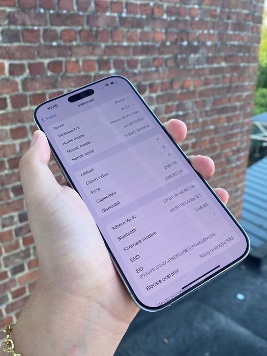 IPhone 16 pro max 256 Titanium silver nou