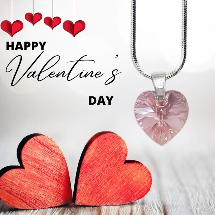 Колие с кристал Сърце