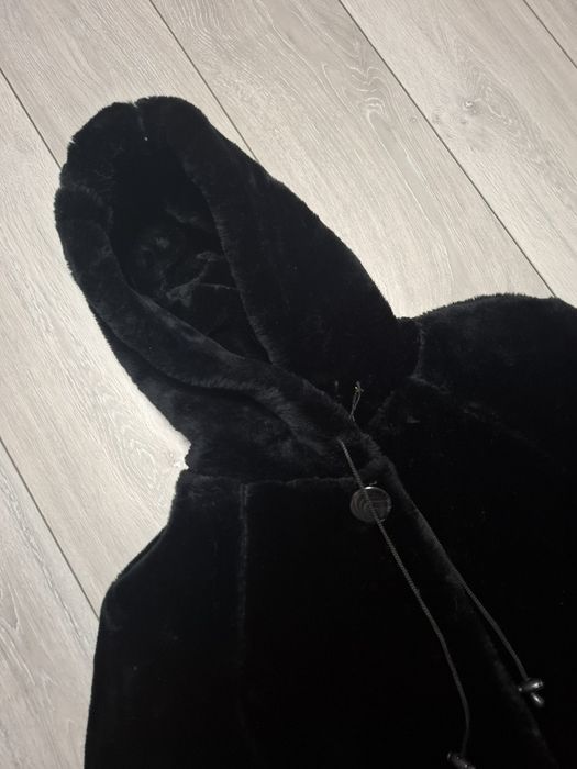 Geaca dama neagra cu blana artificiala