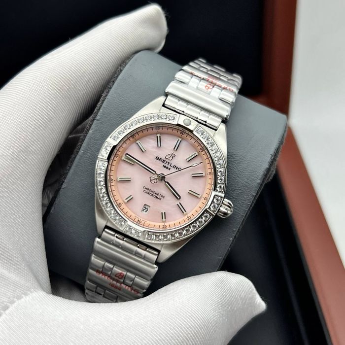 Breitling chronomat dial roze 36,mm lady