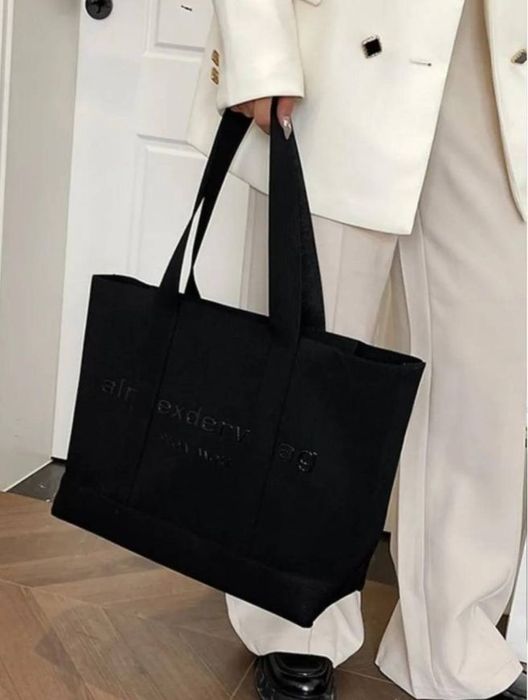 Сумка шоппер Alexander Wang текстиль черный