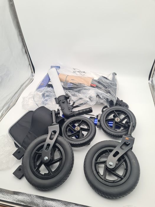 Henmnii Rollator pliabil cu 4 roți, scaun și geantă