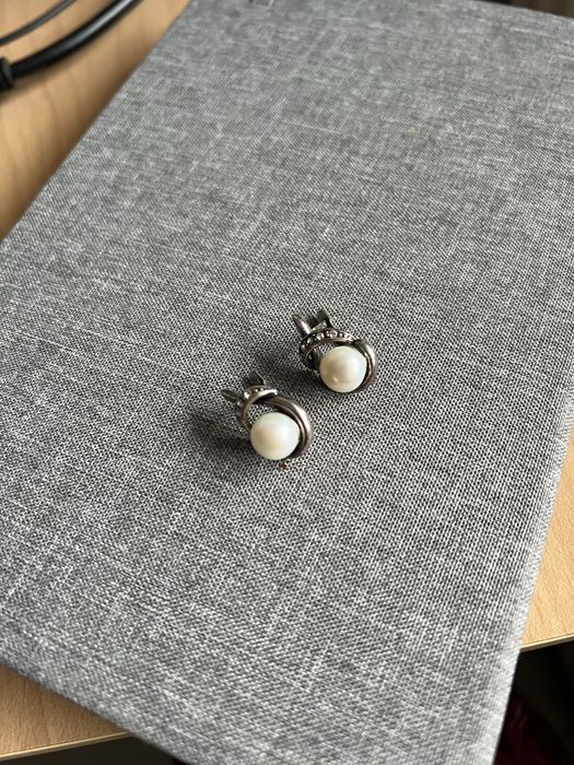 Сребърни обеци с естествени перли