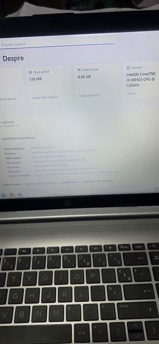 Laptop HP 250G7 15.6" FullHD Intel Core i3-1005G 8GB 256GB Windows