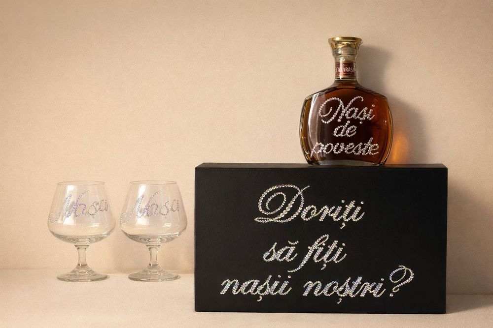 Sticla si pahare cadou nasi/soț/parinti