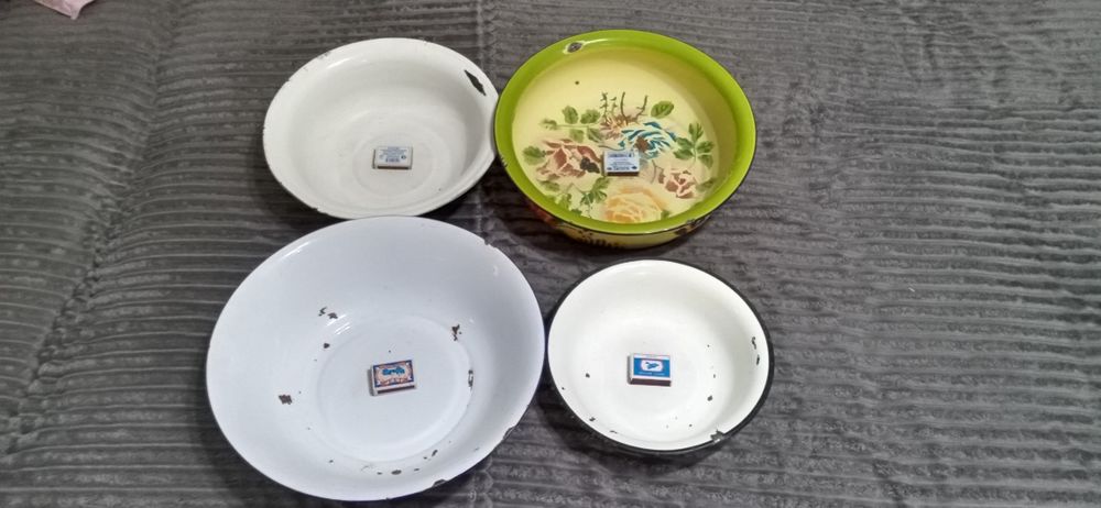 Тазы и чашки эмалированные