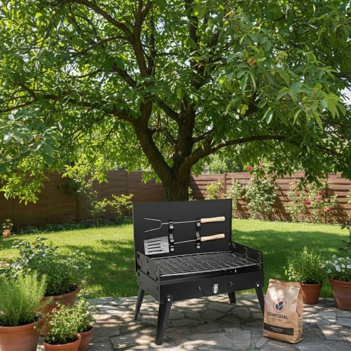 Преносима сгъваема градинска скара, 44x27x37 см, за къмпинг